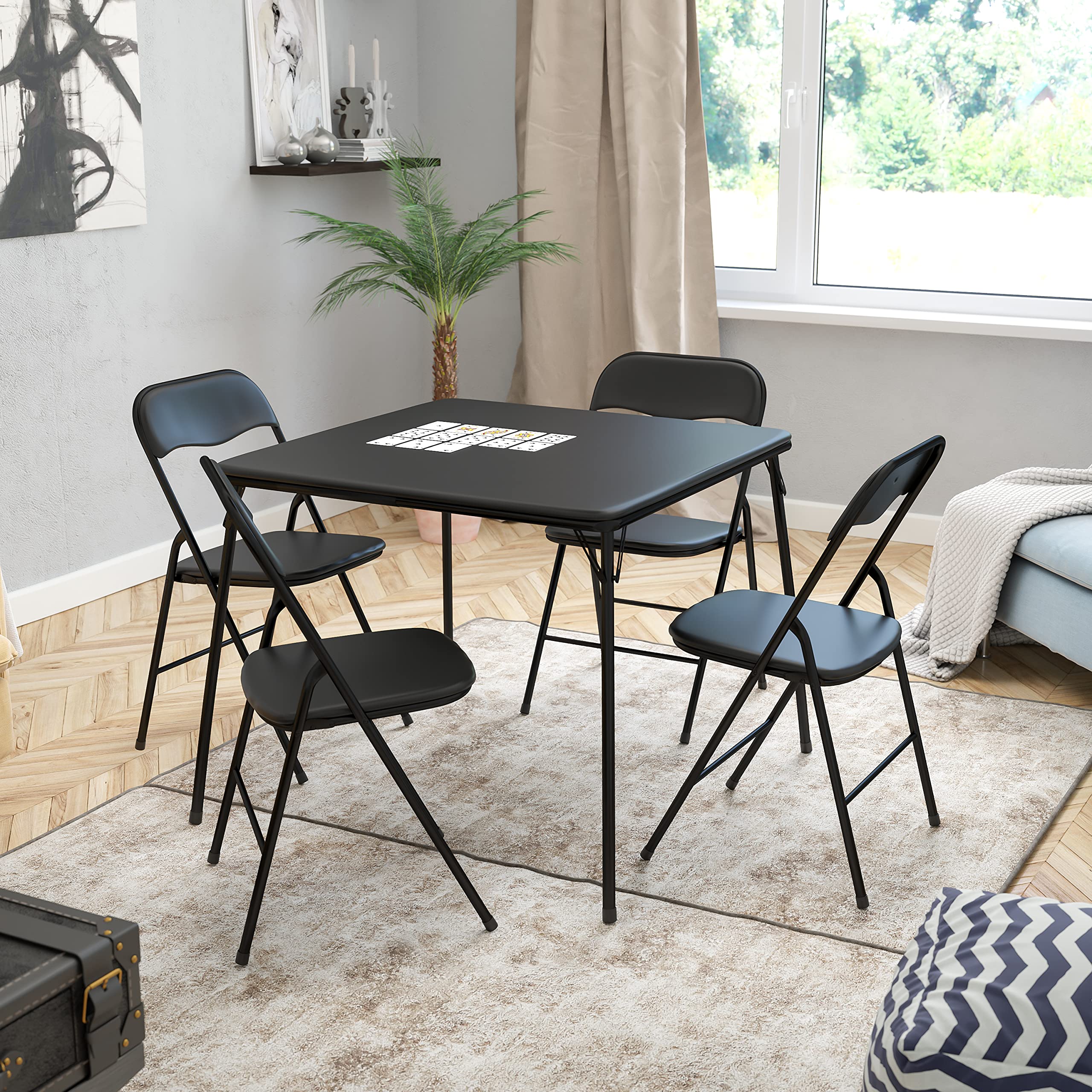 folding card table and chairs