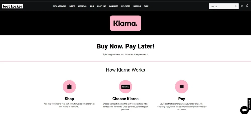 foot locker klarna