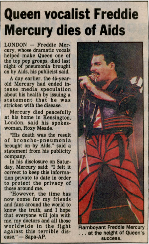 freddie mercury announcement