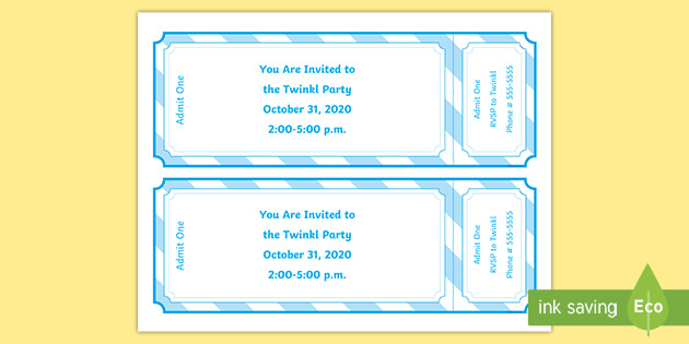 free admission ticket template