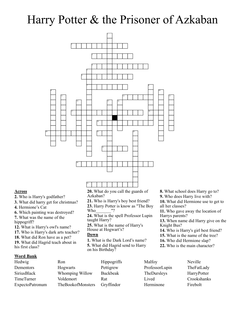 friend of harry and hermione crossword