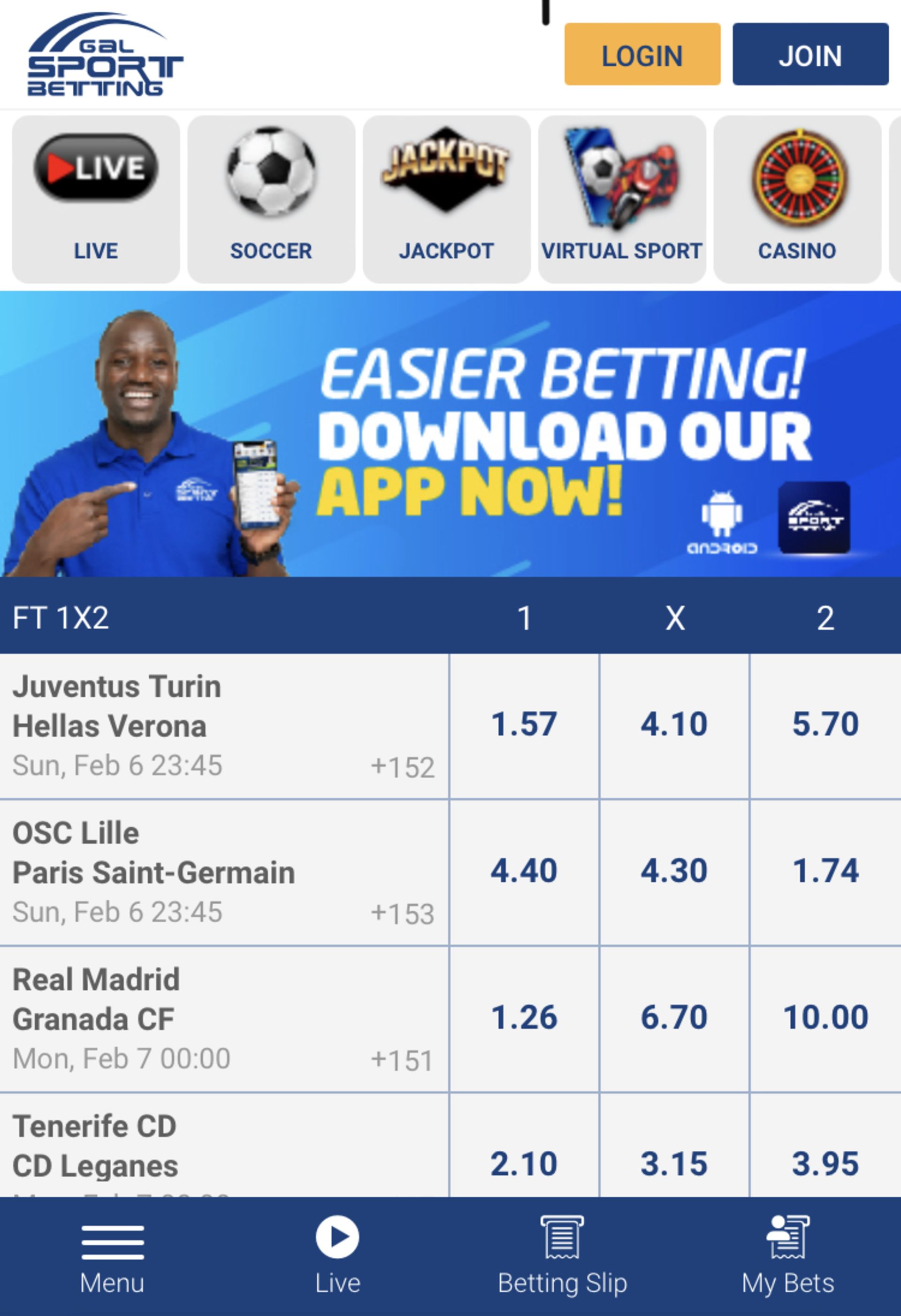 gal sporting betting south sudan