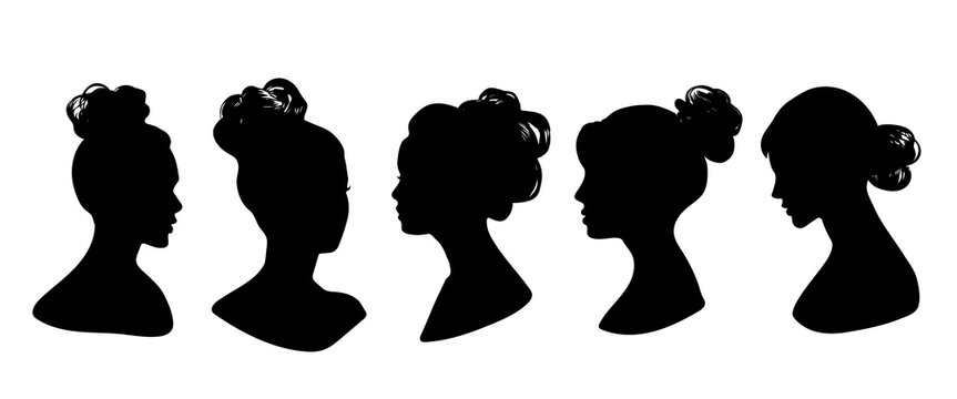 girl with bun silhouette