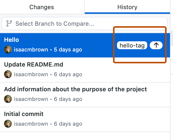 github create tag