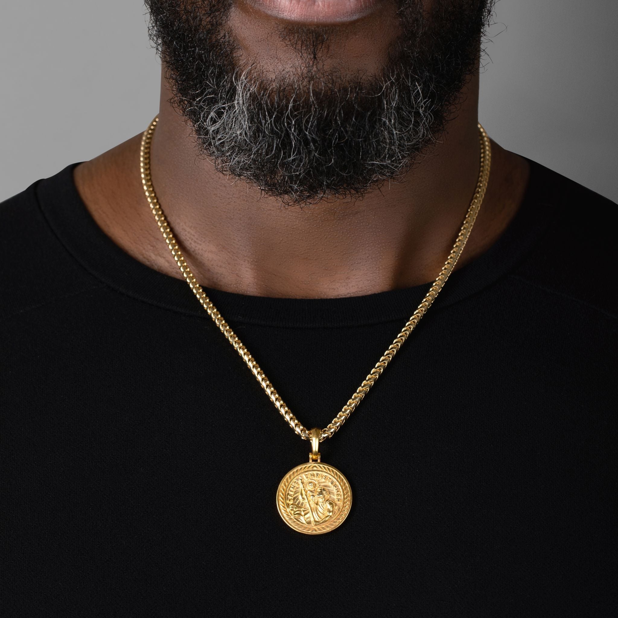 gold saint christopher necklace for men