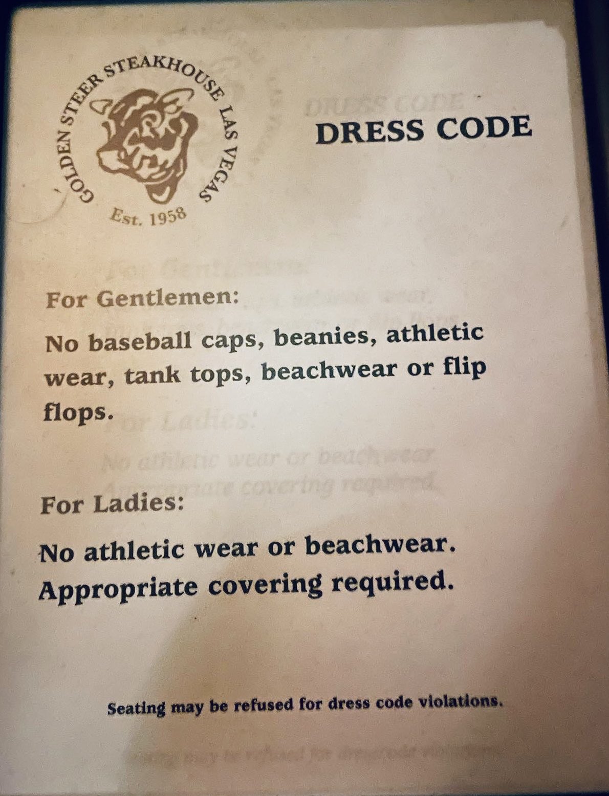 golden steer dress code