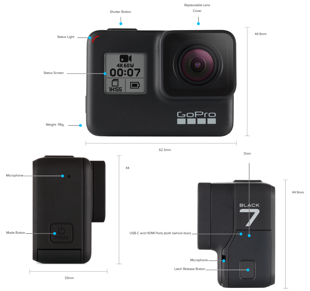 gopro hero 7 microphone location