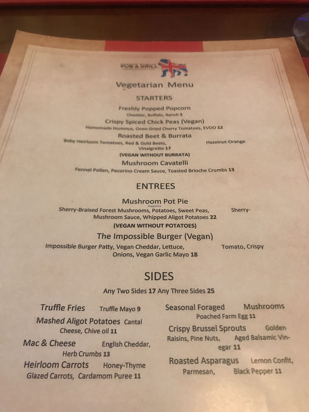 gordon ramsay pub & grill menu