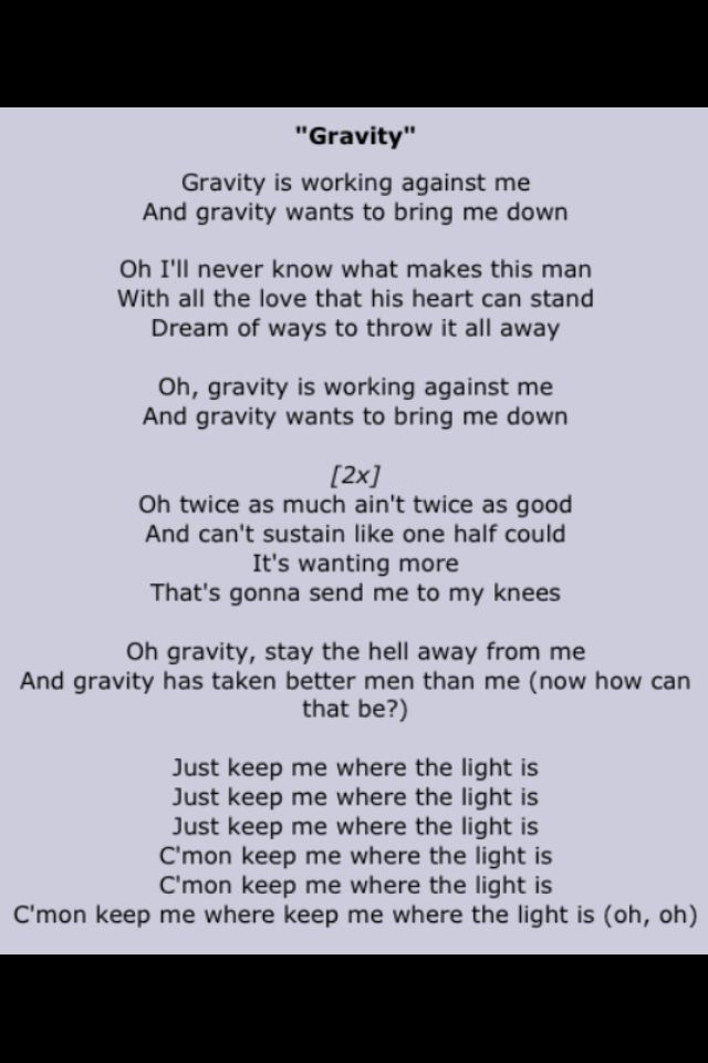 gravity song lyrics