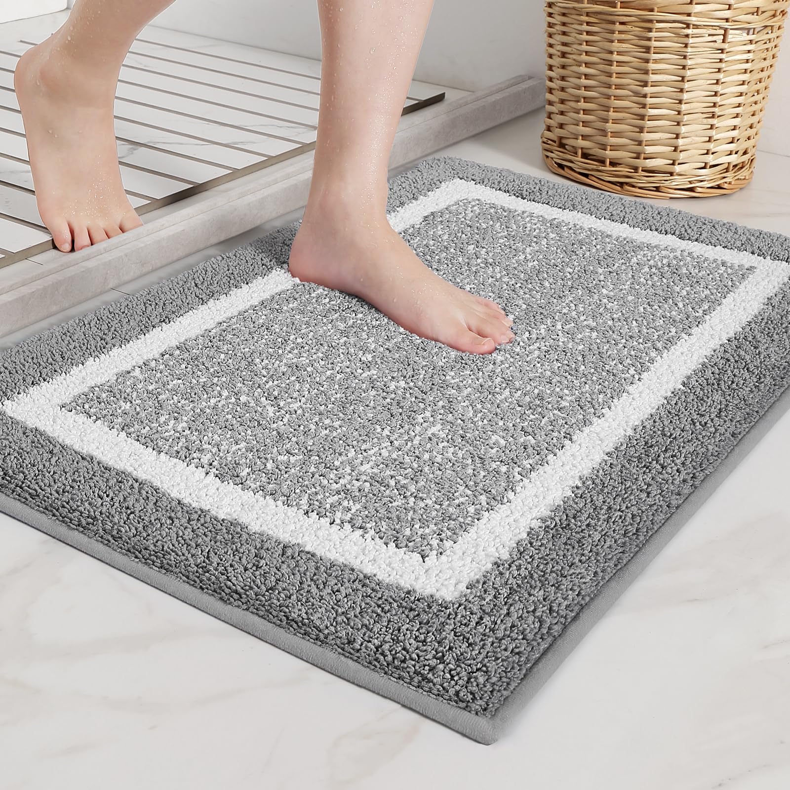 gray bath mats