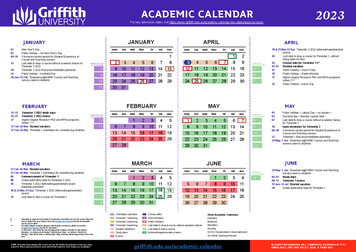 griffith academic calendar 2024