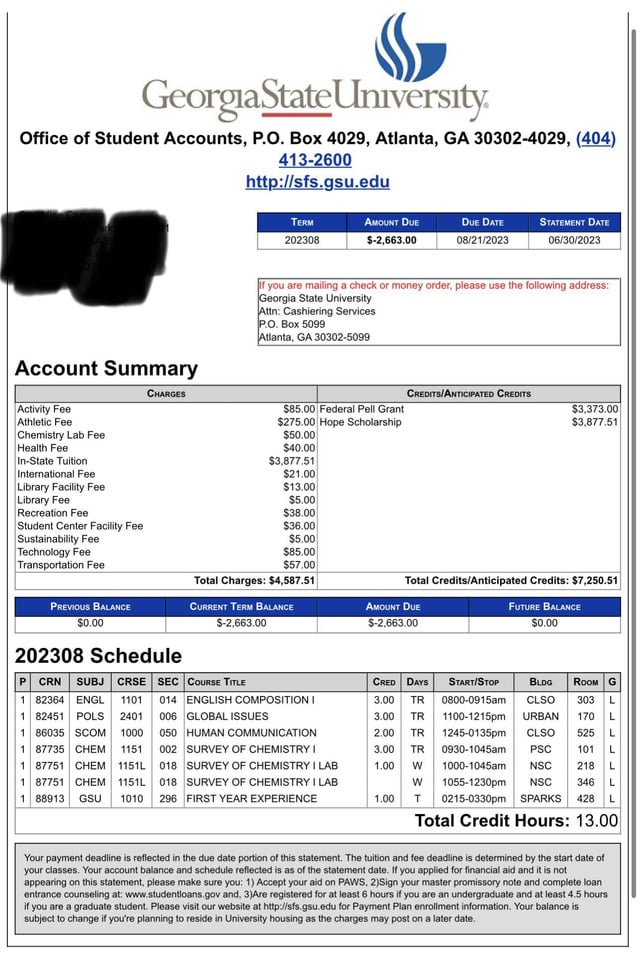 gsu refund