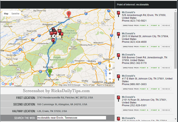 halfway point between two cities calculator