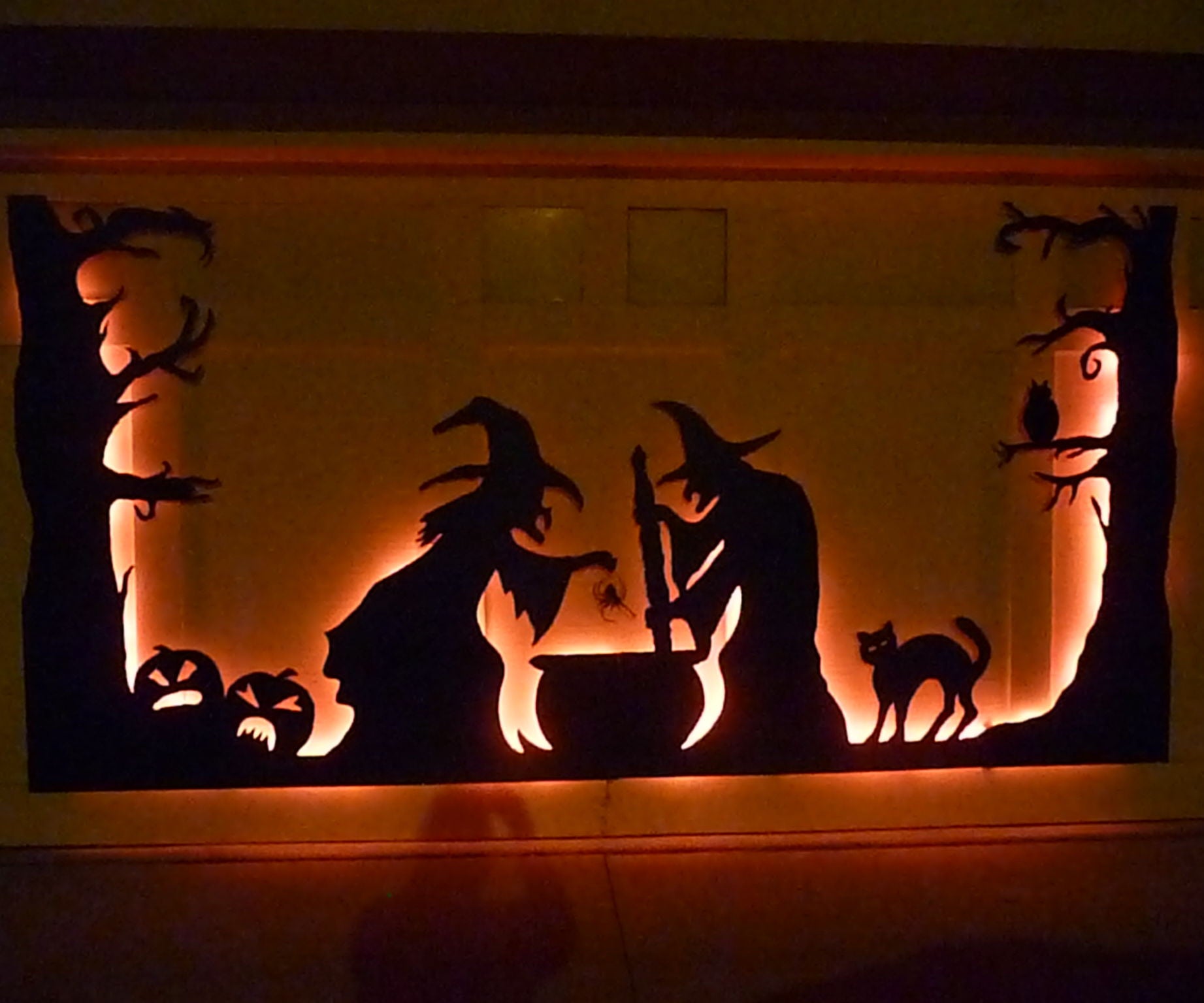 halloween garage door silhouette pattern