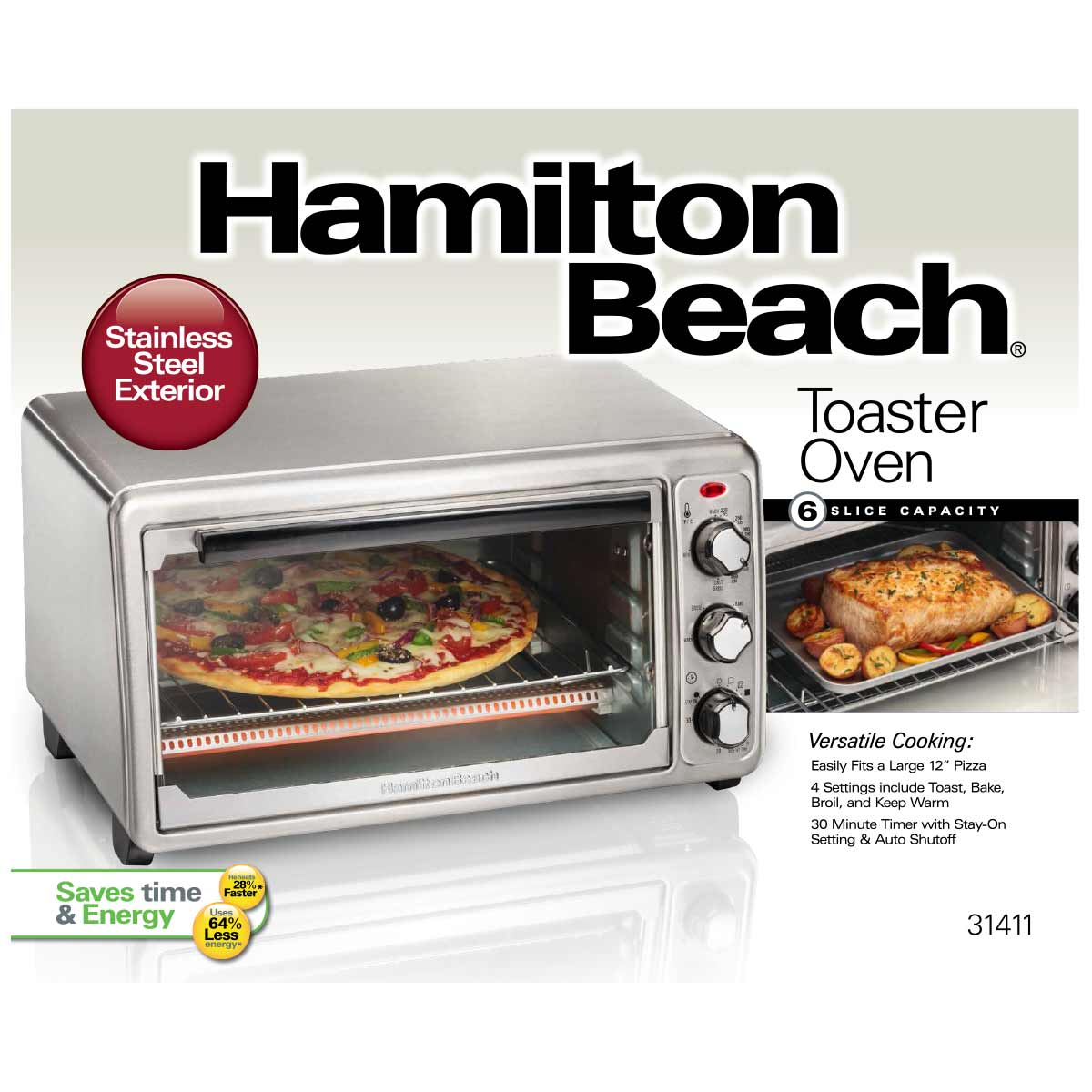 hamilton beach 6 slice toaster oven