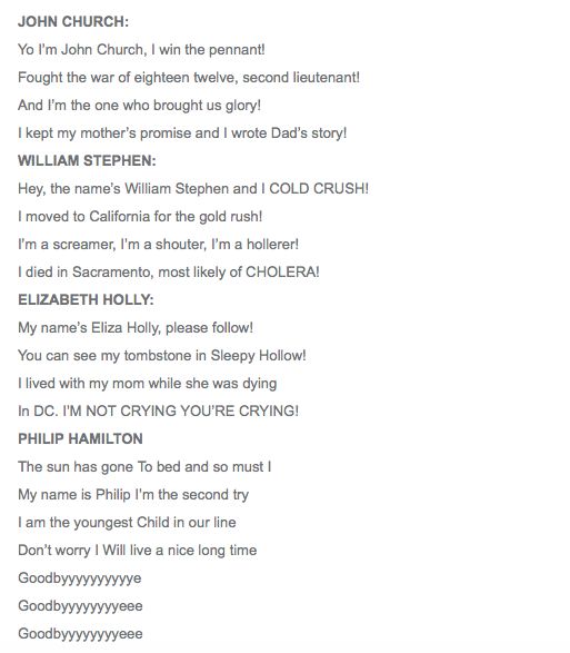 hamilton lyrics all songs