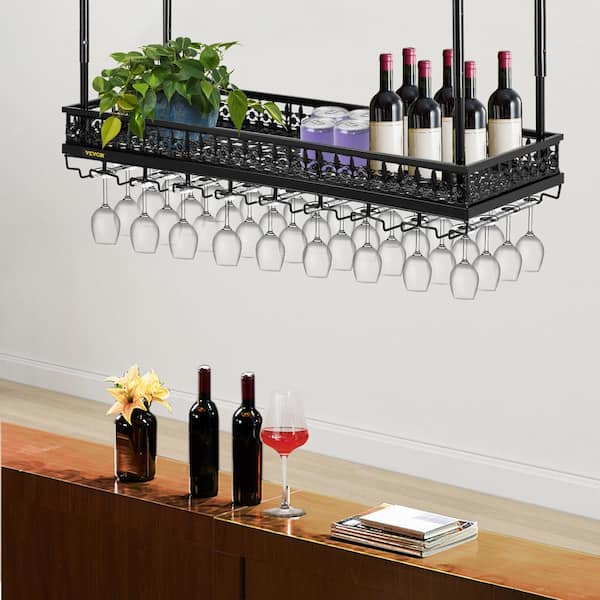 hanging glass wine rack