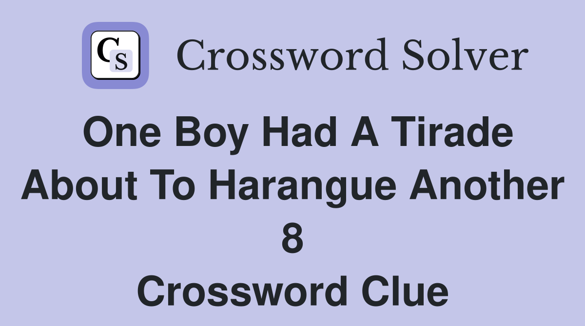 harangue crossword clue