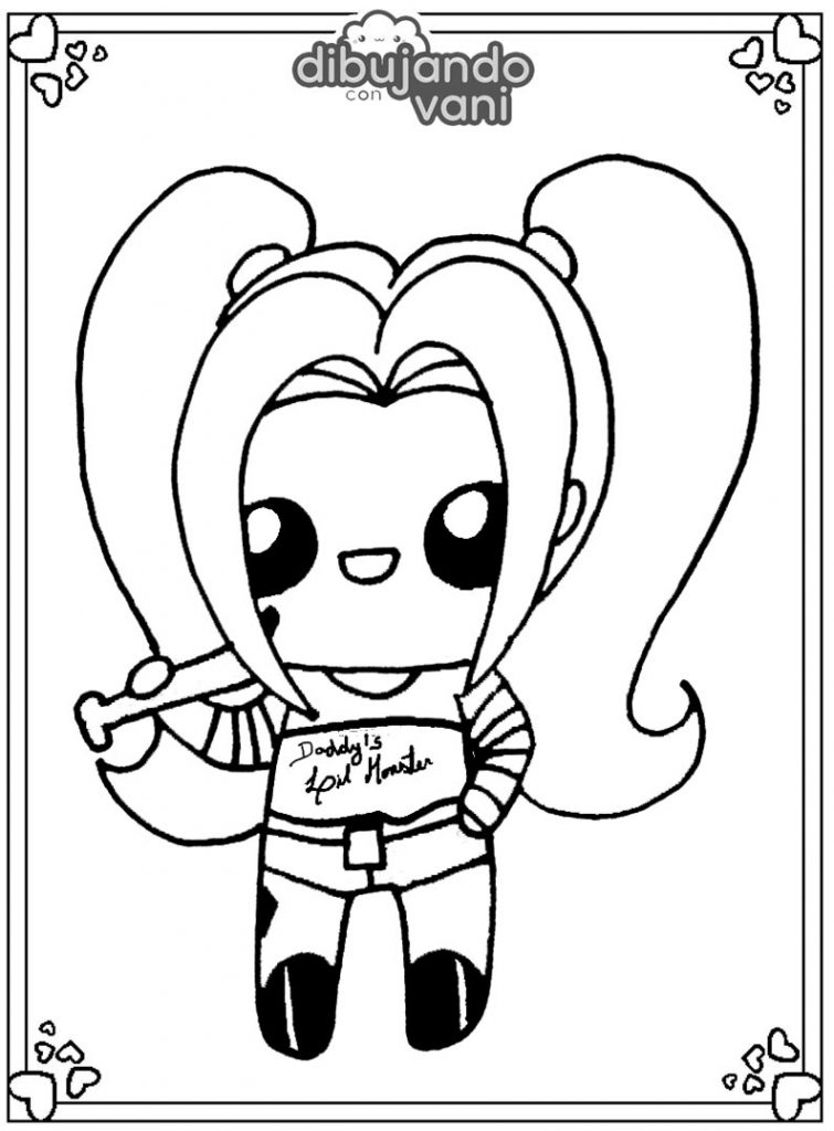 harley quinn para colorear