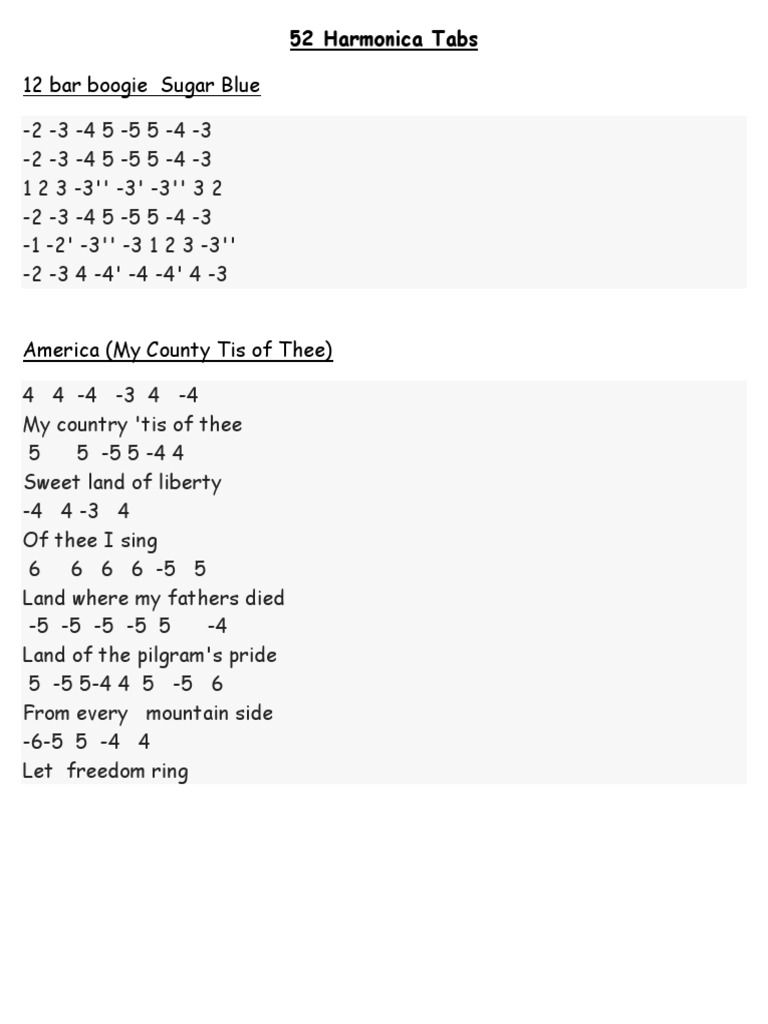 harmonica tab