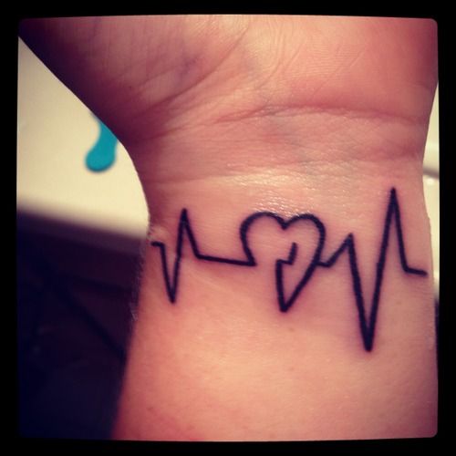 heart beat tattoo