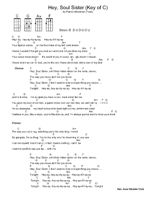 hey soul sister ukulele chords and strumming pattern