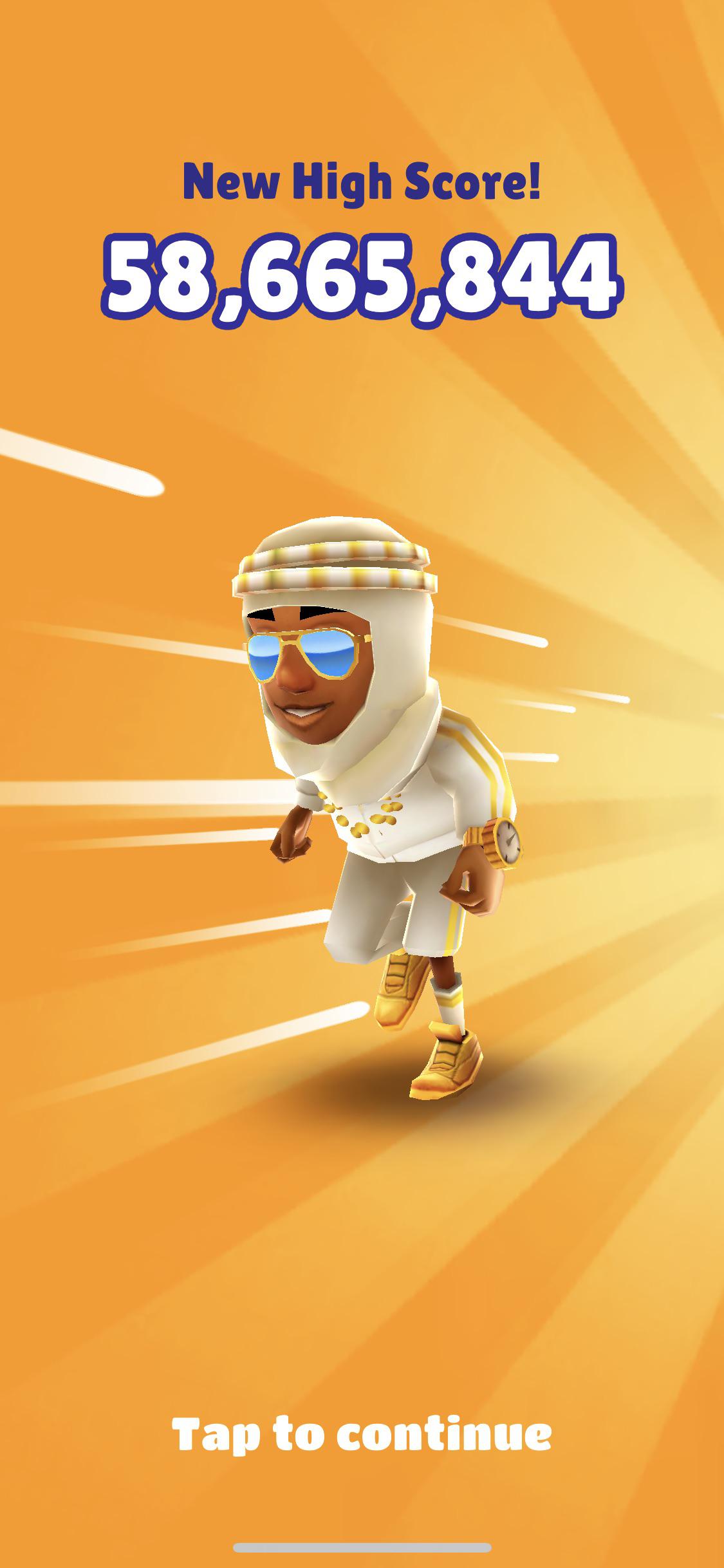 highest score for subway surfers