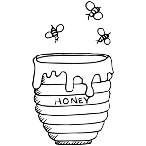 honey jar clipart black and white