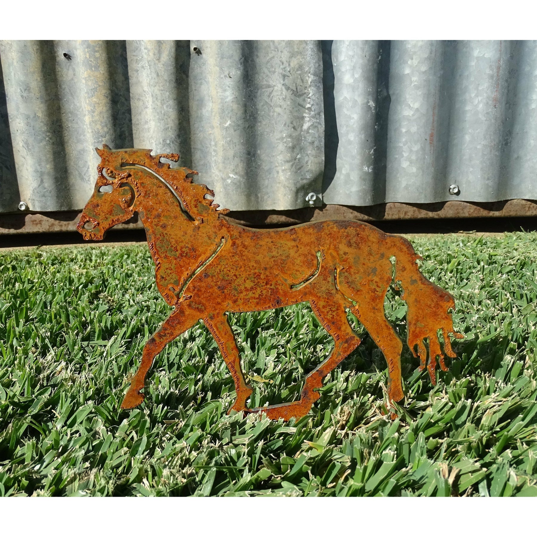 horse metal yard art