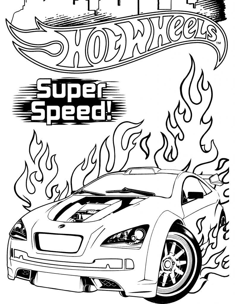 hotwheels colouring pages