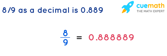 how do you write 8/9 as a decimal