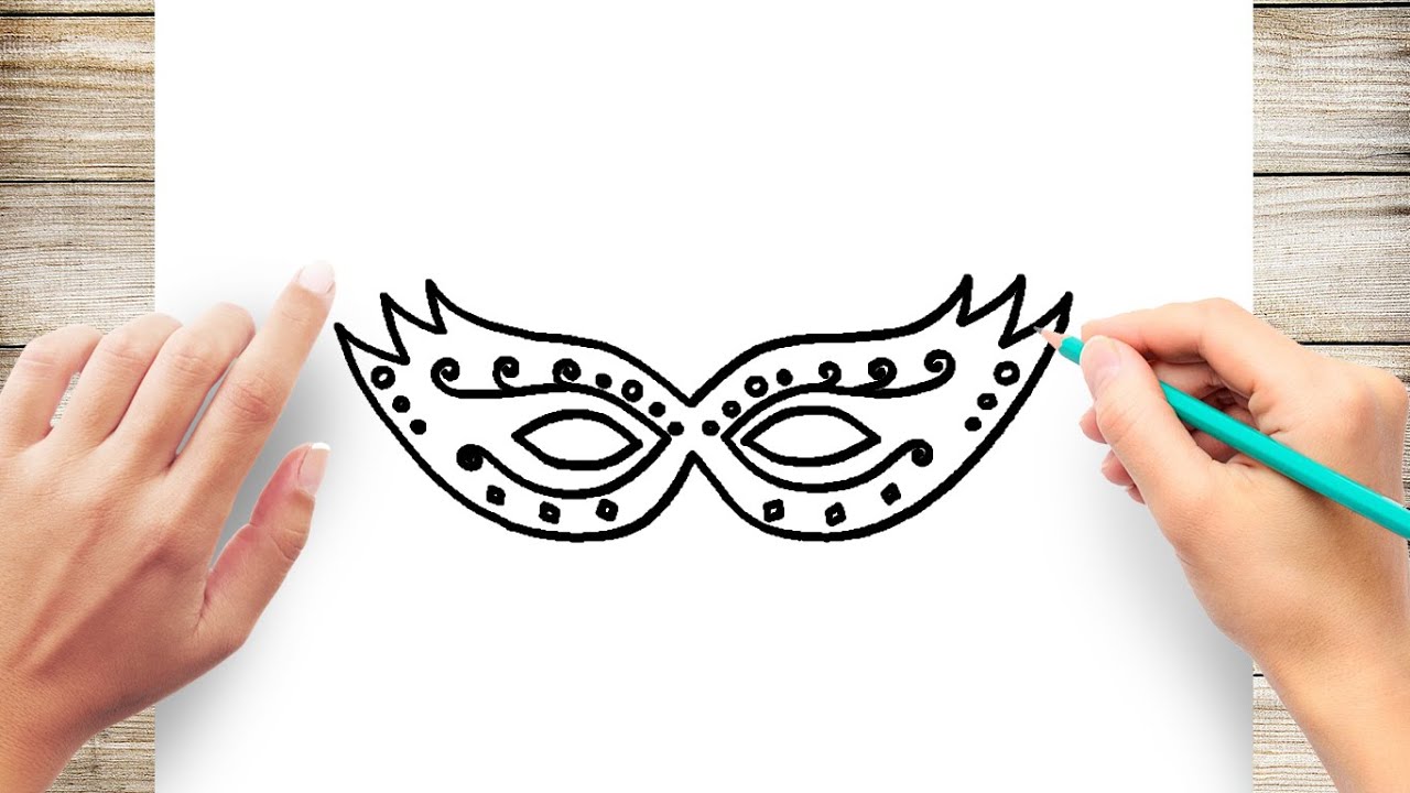 how to draw a masquerade mask