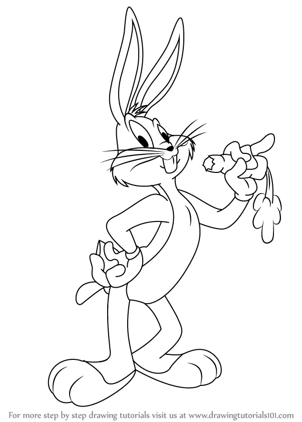 how to draw bugs bunny