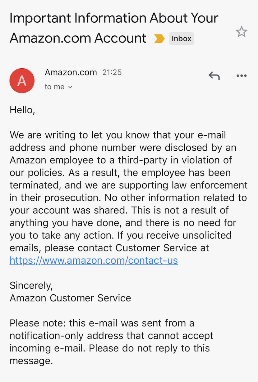 how to email customer service at amazon