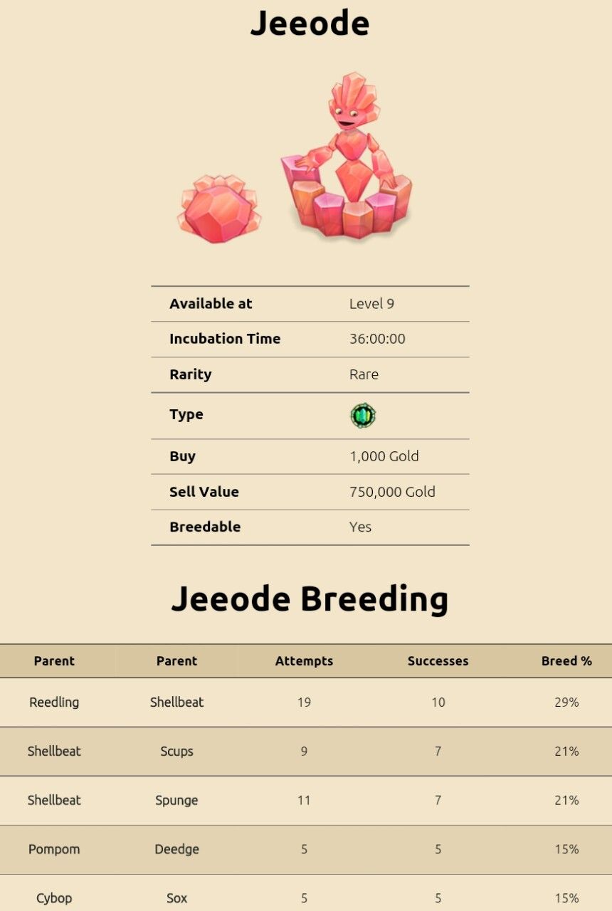 how to make a jeeode in my singing monsters