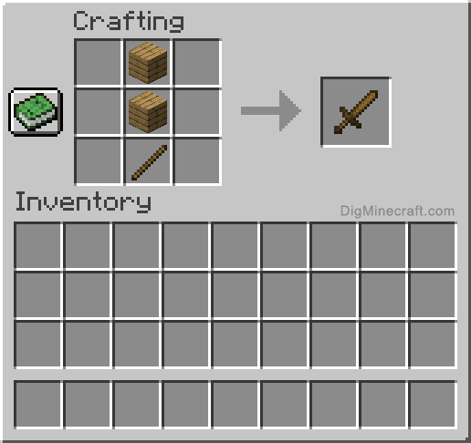 how to make a wooden sword in minecraft