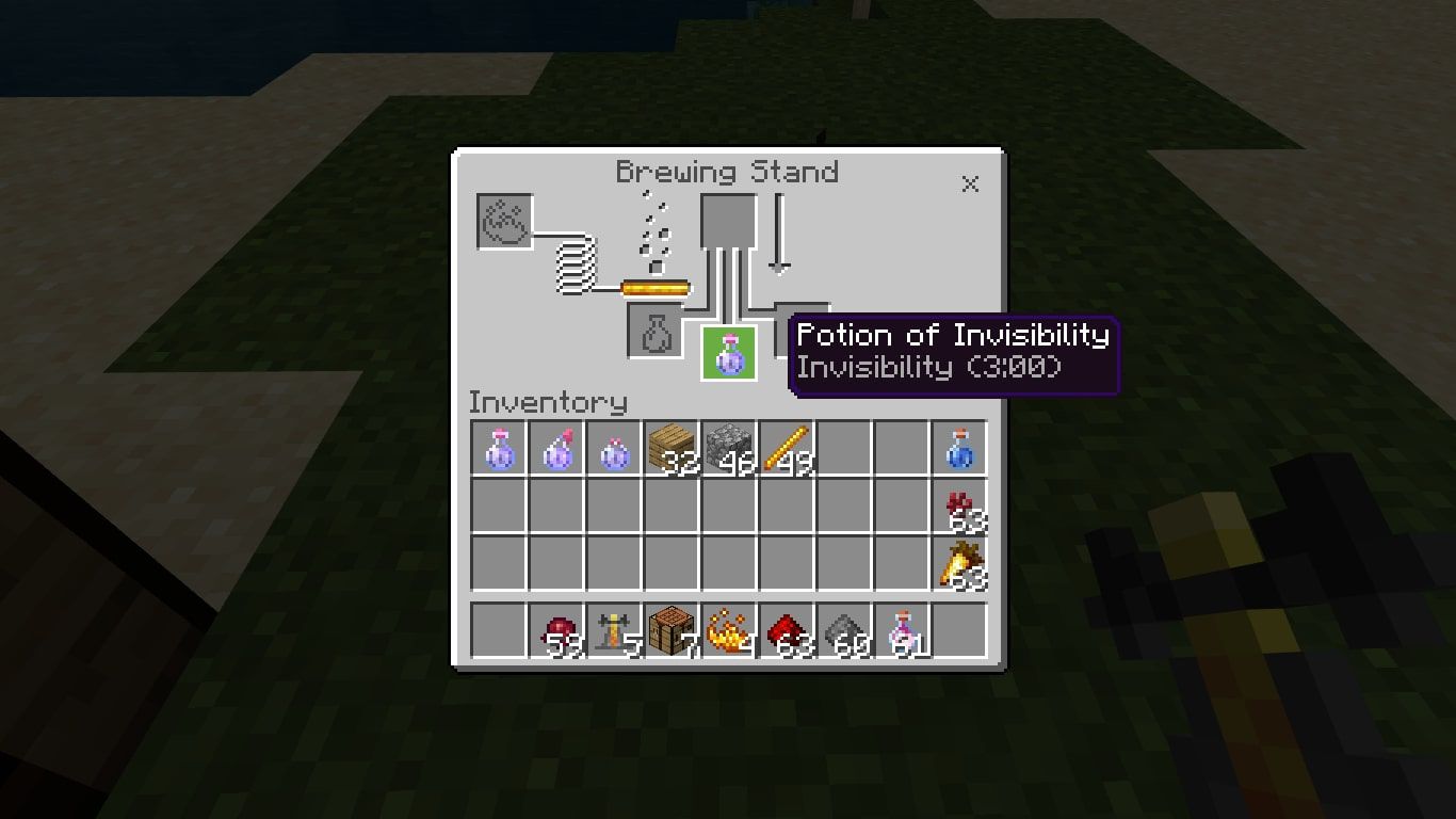 how to make invis potion in minecraft