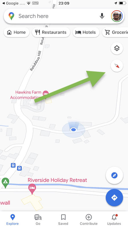 how to rotate in google maps