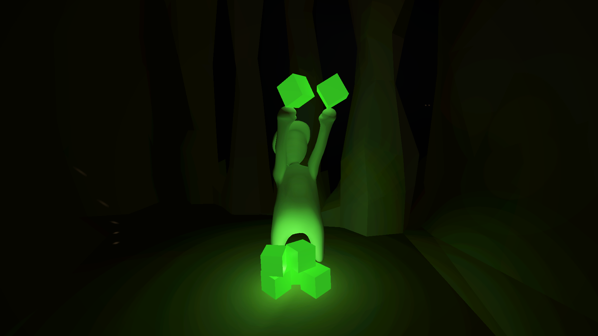 human fall flat green cubes