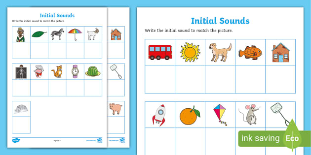 initial sounds worksheet