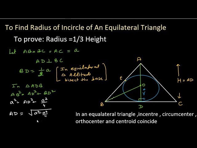 inner radius of equilateral triangle