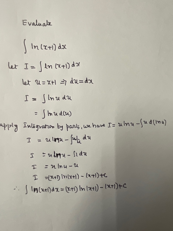 integral of ln