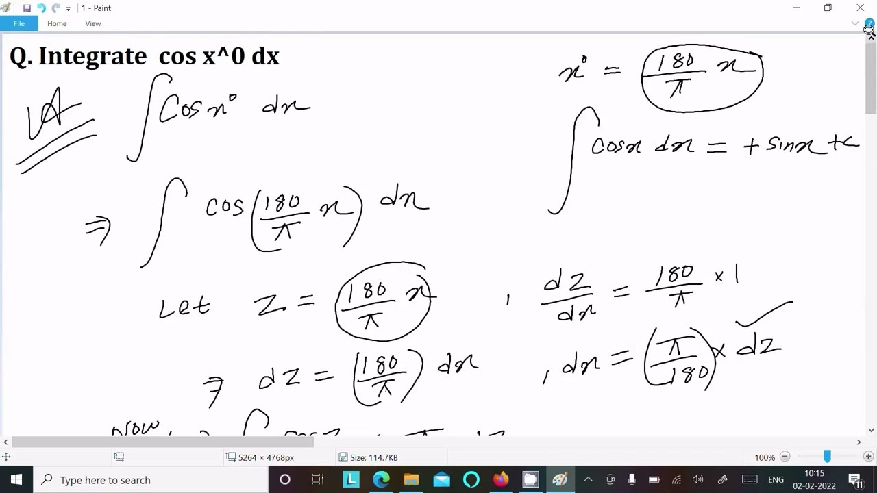 integrate cosx