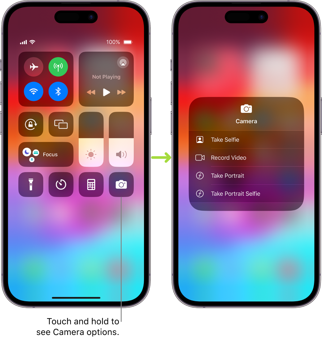 iphone xs control center