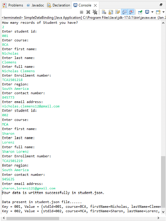 jackson data binding