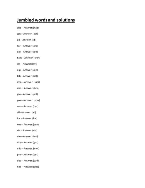 jumbled word solver