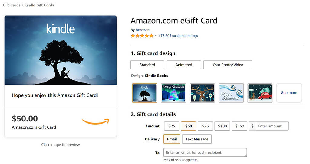 kindle gift card where to buy