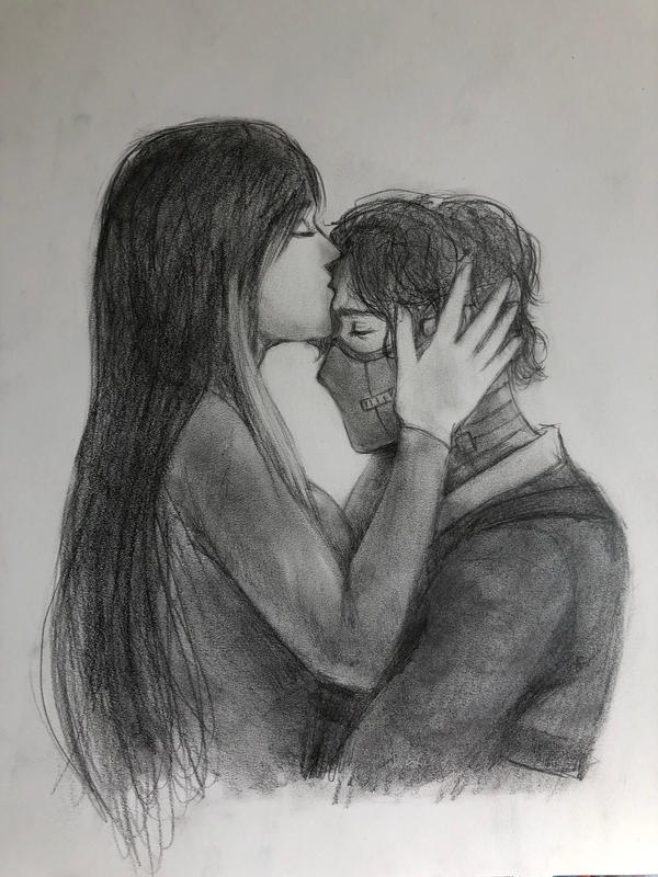 kiss on forehead sketch