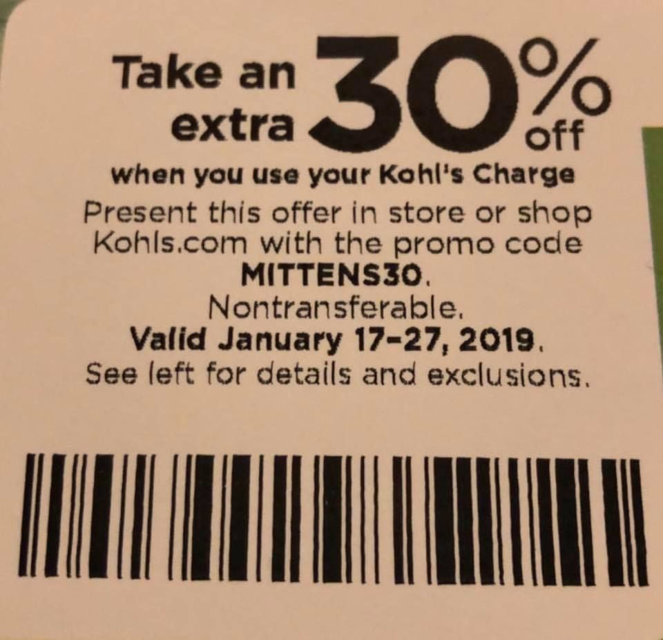 kohls 30 coupon code