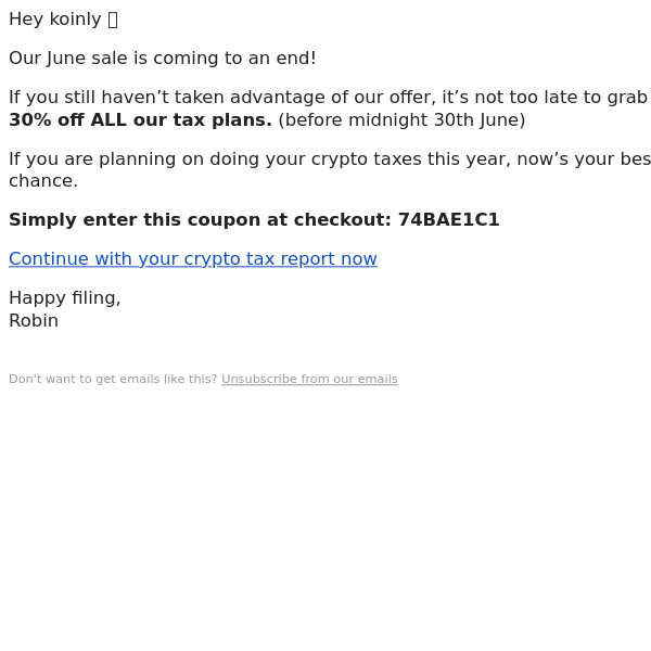 koinly promo codes